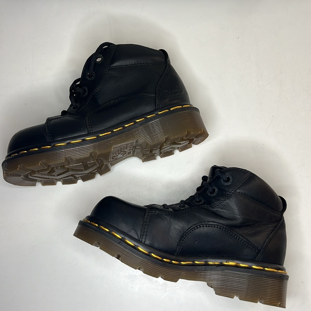 Dr.MARTENS 8444 Lace-up High Top Black Leather Boots Kids Size 13 - Picture 7 of 16